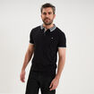 Polo slim manches courtes stretch noir homme