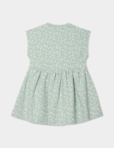 Robe patineuse manches courtes vert pastel bébé fille