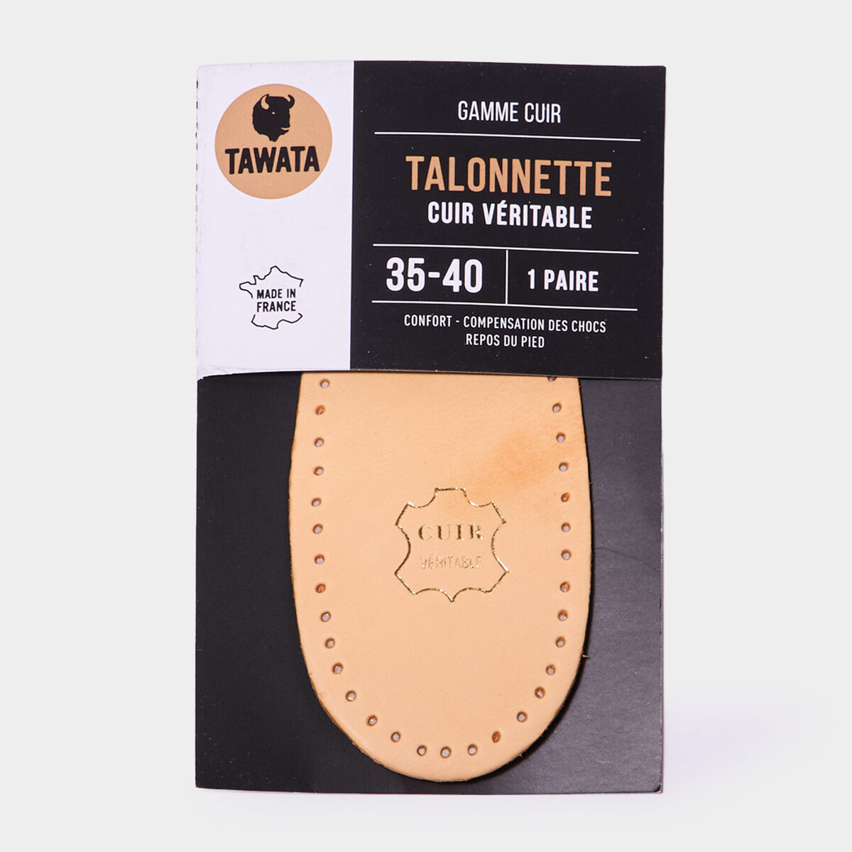 Talonnettes en cuir confort sable mixte