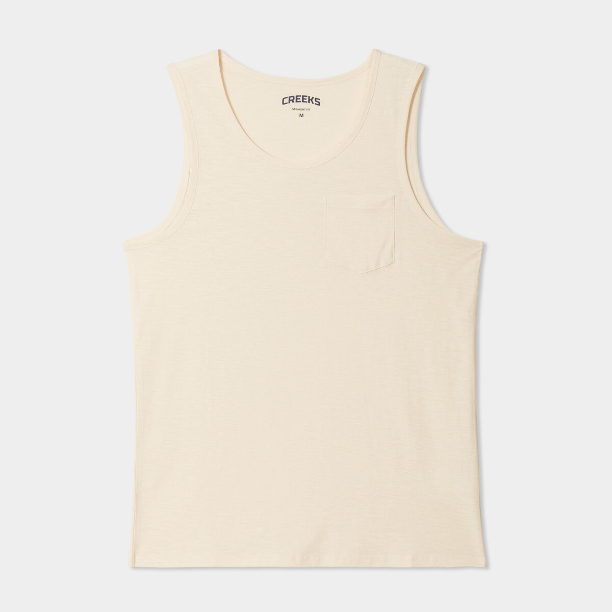 Débardeur droit 1 poche coton Creeks ecru homme