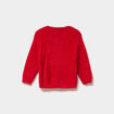 Pull mailles duveteuses col rond rouge b&eacute;b&eacute; fille