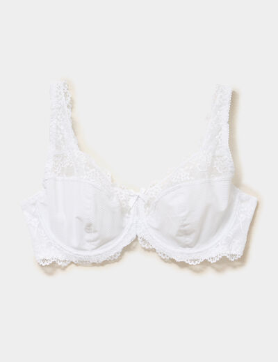 Soutien-gorge corbeille dentelle blanc femme grande taille