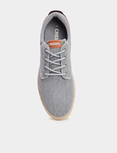 Derbies toile &agrave; lacets Creeks bleu gris homme