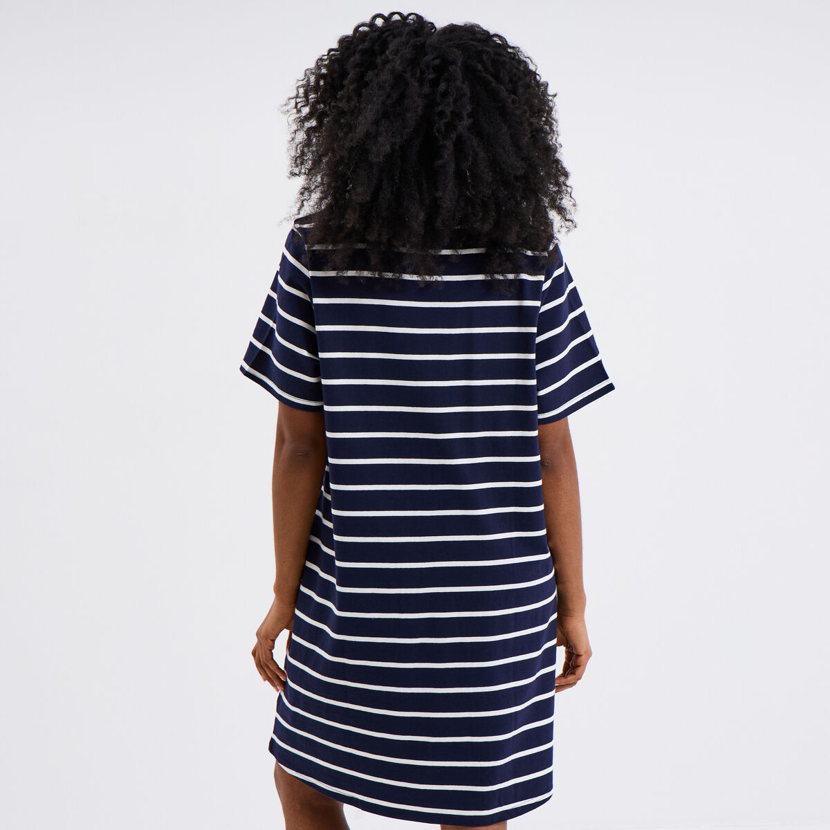Robe t-shirt manches courtes coton ecru femme