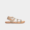 Sandales en cuir Kickers Kickdazed blanc femme