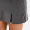 Jupe-short courte droite zippée gris foncé femme