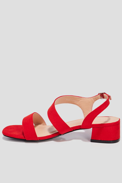 Sandales à talons rouge femme