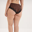 Shorty microfibre empi&egrave;cements dentelle marron femme grande taille