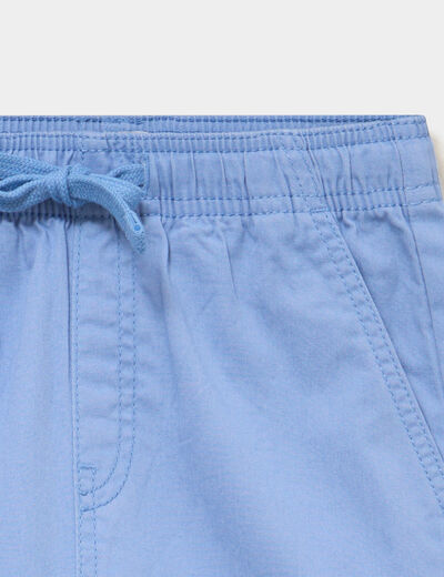Bermuda short loose &eacute;lastiqu&eacute; coton bleu gris gar&ccedil;on