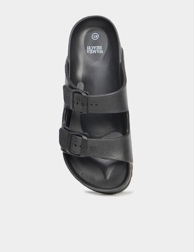 Mules de plage avec boucles noir homme