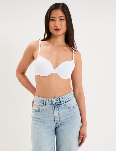 Soutien-gorge corbeille microfibre blanc femme