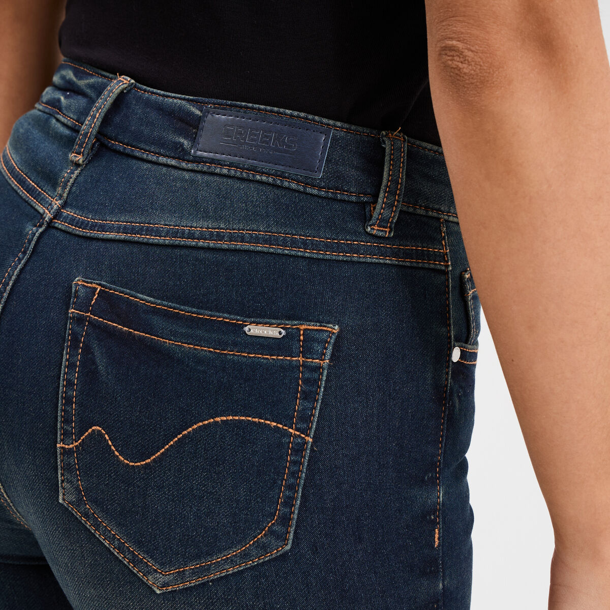 Jean stretch slim 7/8 &egrave;me denim dirty femme