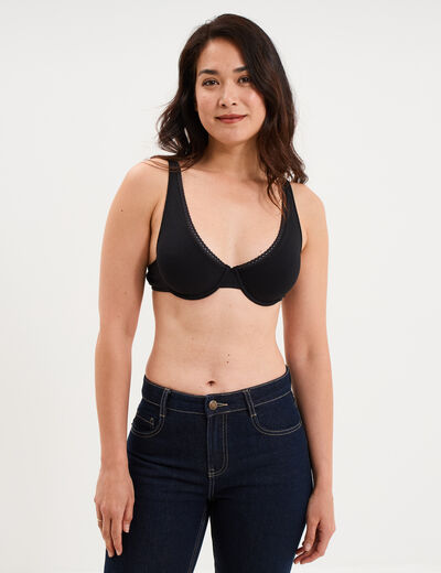 Soutien-gorge foulard coton majoritaire noir femme