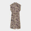 Robe chemise longue taille ajustable beige clair femme