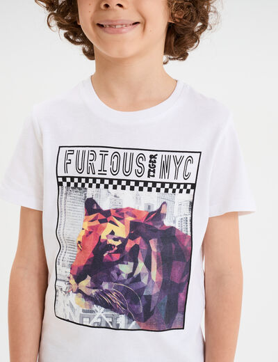 T-shirt manches courtes coton blanc garçon