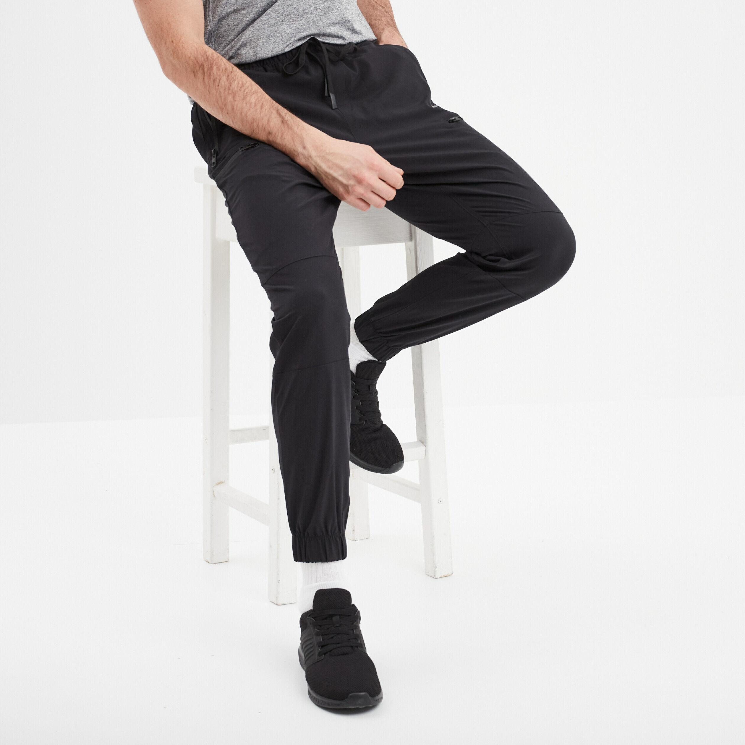 Pantalon slim cargo déperlant Trappeur noir homme TRAPPEUR