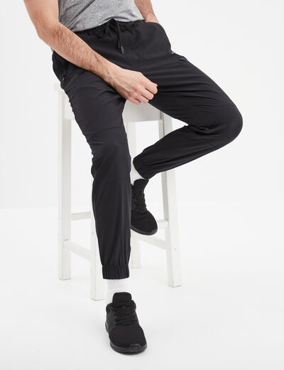 Pantalon slim cargo déperlant Trappeur noir homme