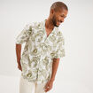 Chemise en coton manches courtes vert olive homme