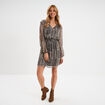 Robe courte taille élastiquée blanc femme