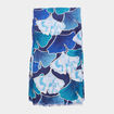 Foulard bords à franges fines bleu electrique femme