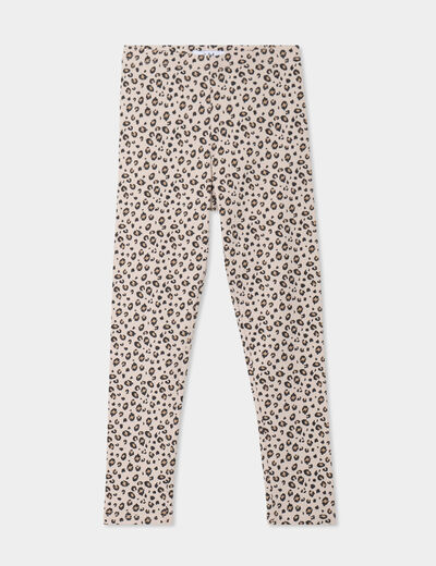Legging taille &eacute;lastiqu&eacute;e coton sable fille