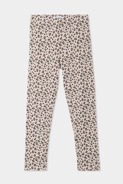 Legging taille &eacute;lastiqu&eacute;e coton sable fille