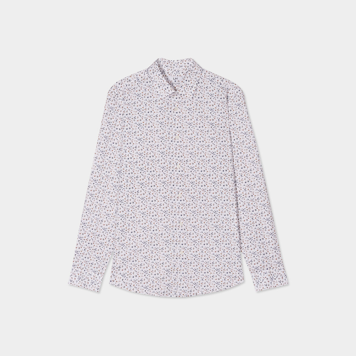 Chemise ajust&eacute;e manches longues ecru homme
