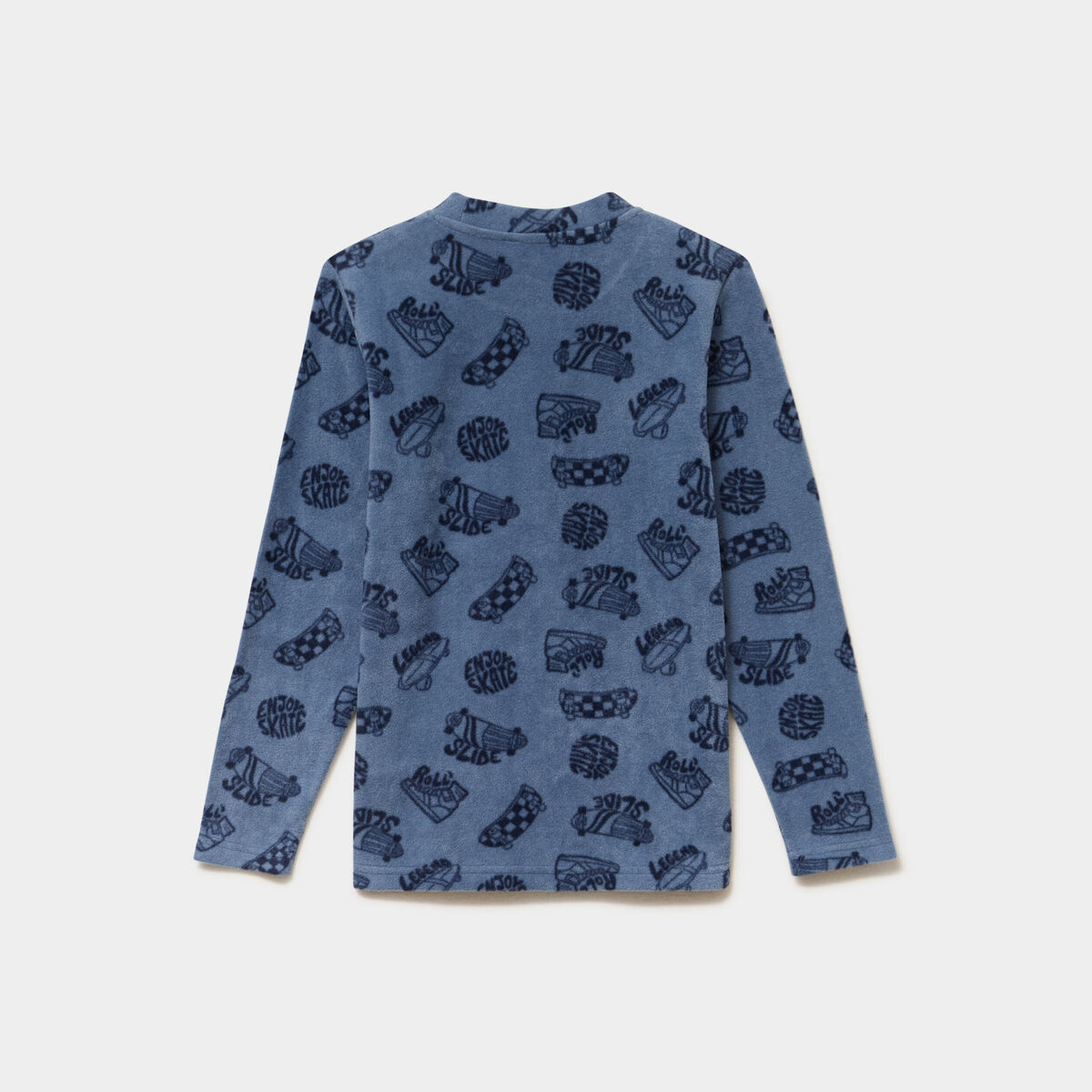 Ensemble pyjama effet polaire 2 pi&egrave;ces bleu fonc&eacute; gar&ccedil;on