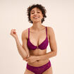 Soutien-gorge maxi push up dentelle violet fonc&eacute; femme