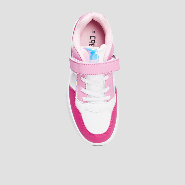 Tennis basses à scratchs Creeks Iconic rose fille