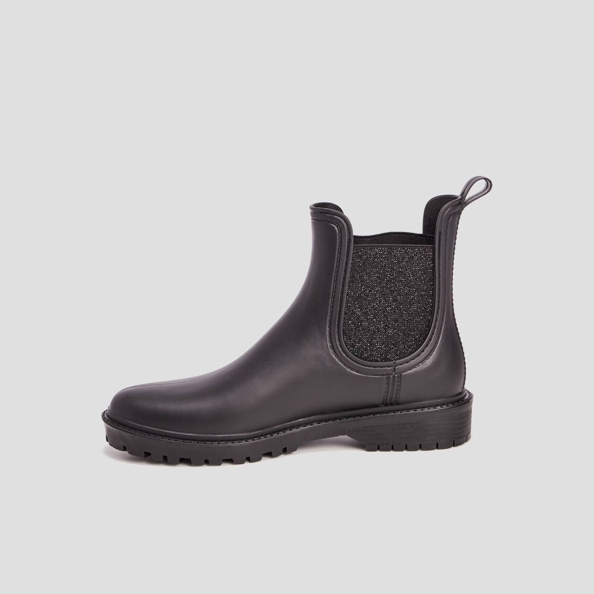 Bottines de pluie chelsea noir femme
