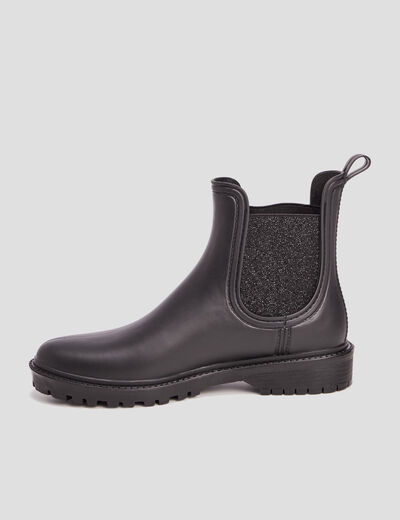 Bottines de pluie chelsea noir femme