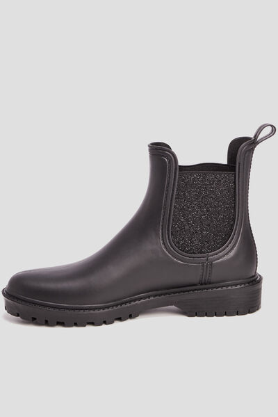 Bottines de pluie chelsea noir femme