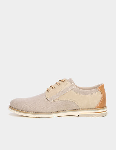 Derbies plates &agrave; lacets sable homme