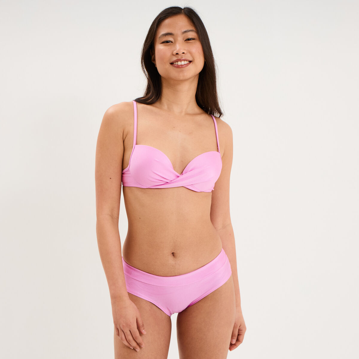 Haut de maillot de bain push up armatur&eacute; rose clair femme