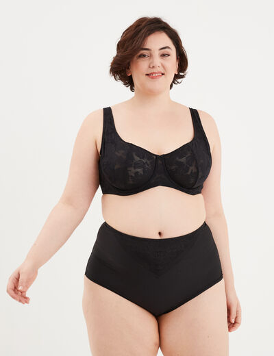 Soutien-gorge corbeille à dentelle noir femme grande taille