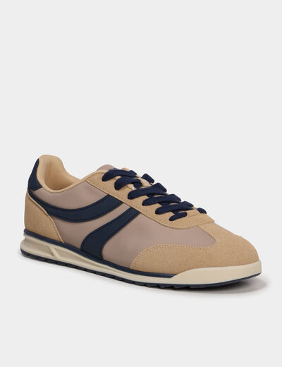 Tennis basses &agrave; lacets sable homme