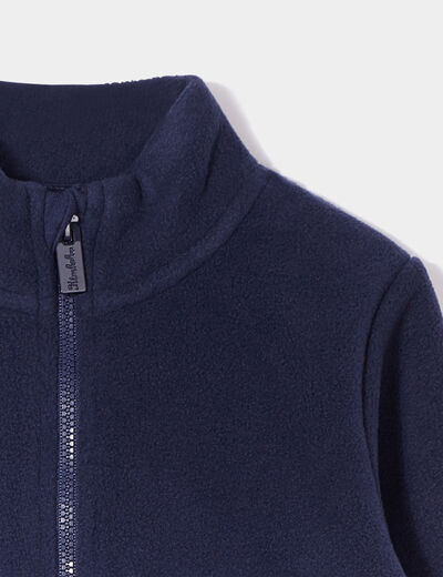 GIlet polaire zippé broderie fantaisie bleu marine bébé garçon