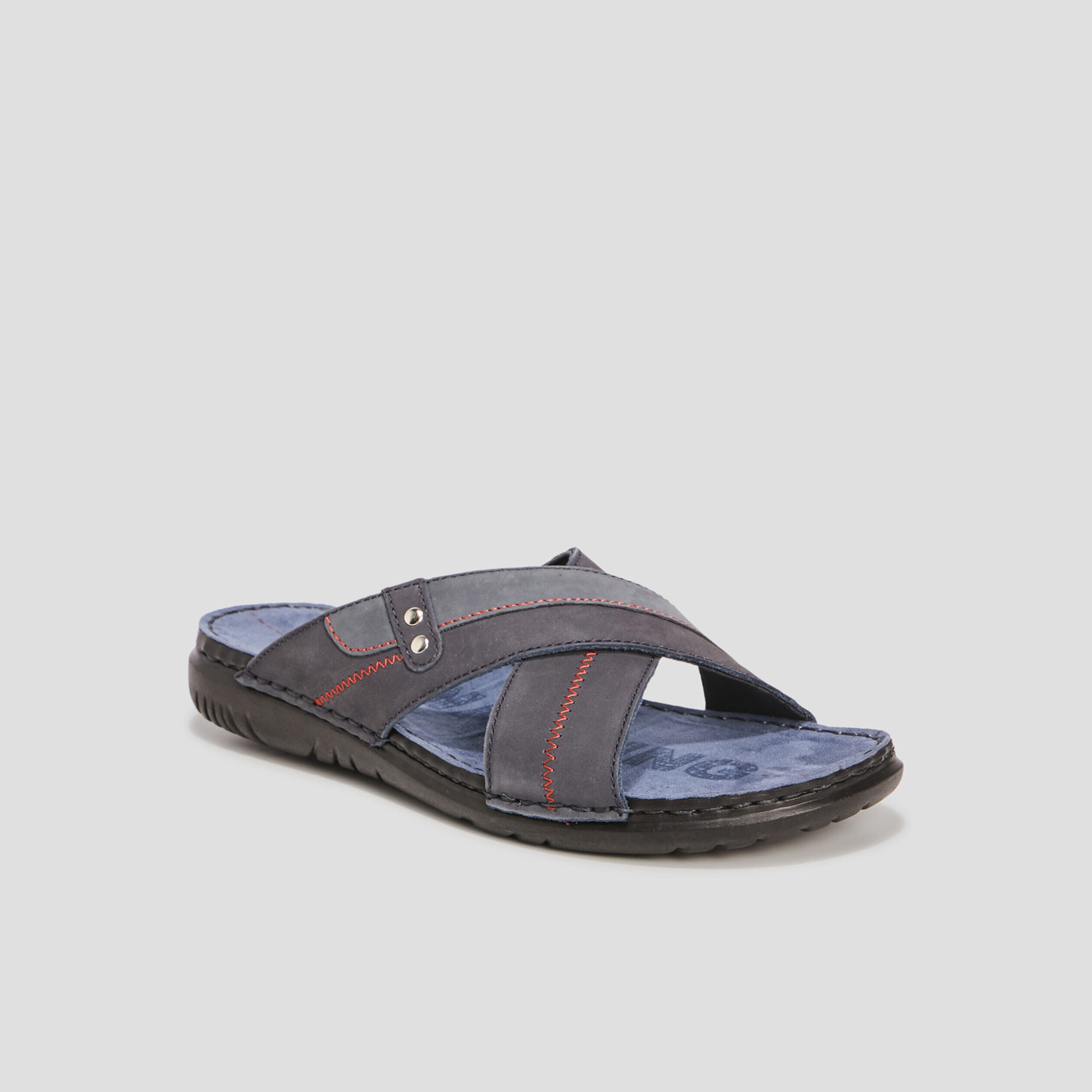Mules brides croisées bleu marine homme WALKING CONFORT