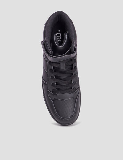 Baskets montantes à scratch sur l'avant noir homme