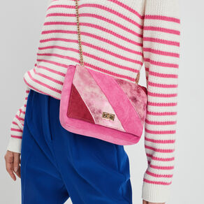 sac bandouliere bi matiere rose fushia femme Sac bandoulière bi-matière rose fushia femme