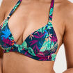 Haut de maillot de bain forme triangle bleu p&eacute;trole femme