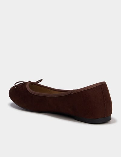 Ballerines avec noeuds marron fonc&eacute; femme