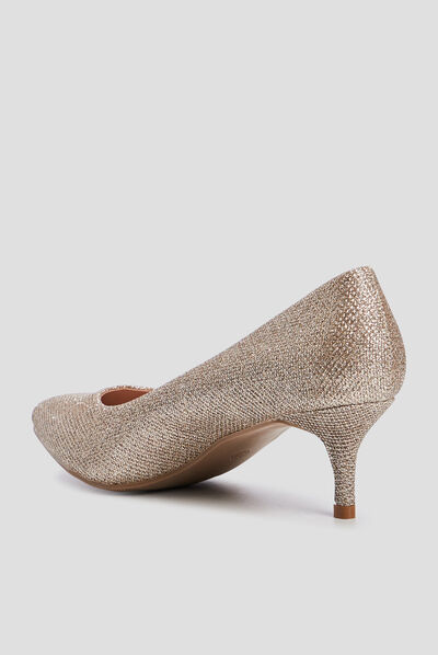 Escarpins à talons couleur or femme