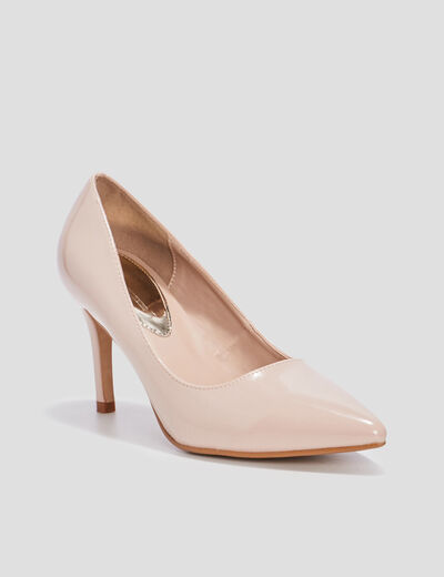 Escarpins vernis à talons Mosquitos beige femme