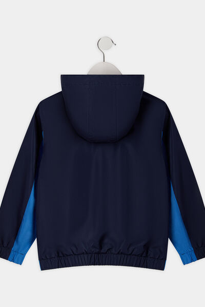 Veste droite à capuche bleu garçon