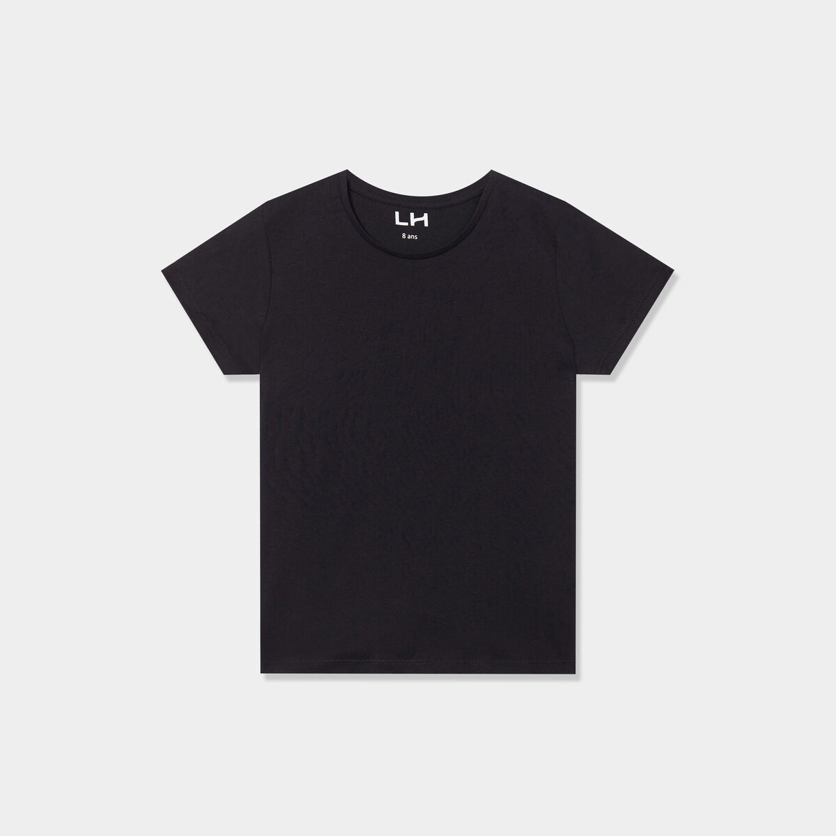 T-shirt manches courtes en coton noir fille