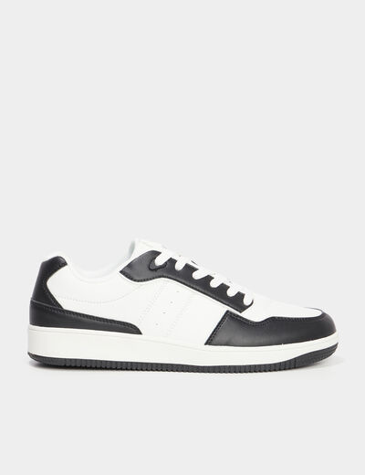 Tennis basses &agrave; lacets blanc homme