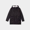 Parka mi-longue doublée à capuche noir homme