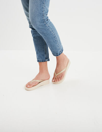 Tongs plateformes Ipanema sable femme
